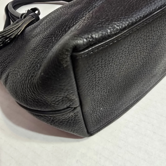 Tory Burch Thea Black Pebbled Leather Tote with Tassels - Picture 5 of 13